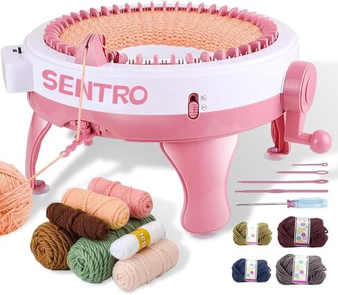 FYGAIN Sentro 48 Needles Knitting Machines with Row Counter, Smart Knitting Round Loom for Adults/Kids, Knitting Board Rotating Double Knit Loom Machine Kits in Kuwait