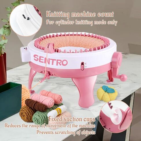 FYGAIN Sentro 48 Needles Knitting Machines with Row Counter, Smart Knitting Round Loom for Adults/Kids, Knitting Board Rotating Double Knit Loom Machine Kits in Kuwait