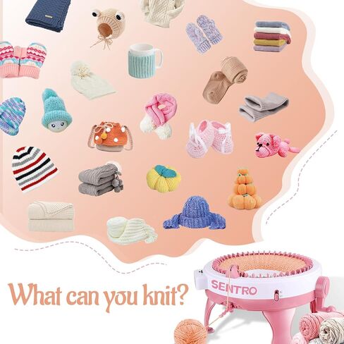 FYGAIN Sentro 48 Needles Knitting Machines with Row Counter, Smart Knitting Round Loom for Adults/Kids, Knitting Board Rotating Double Knit Loom Machine Kits in Kuwait