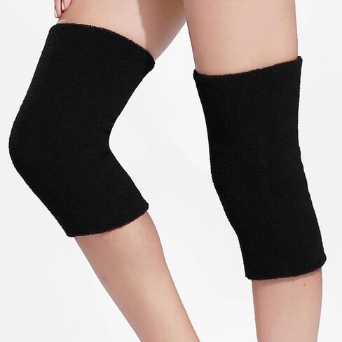 Knee Warmers Thermal Knee Braces Pads Leg Warmers Elastic Knee Compression Sleeve Knee Pads Leg Warmers (Black) in Saudi Arabia