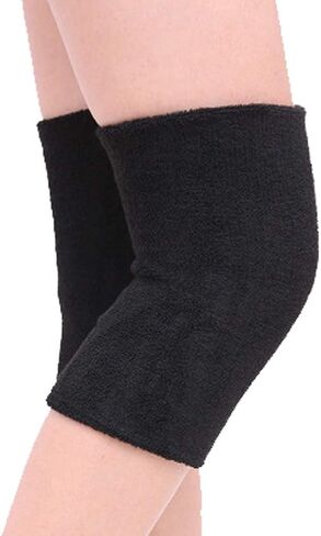 Knee Warmers Thermal Knee Braces Pads Leg Warmers Elastic Knee Compression Sleeve Knee Pads Leg Warmers (Black) in Saudi Arabia