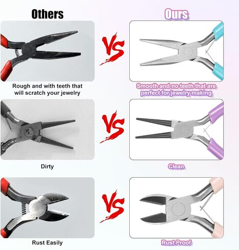 Jewelry tool kit is suitable for DIY jewelry making, jewelry repair, necklace making kit, bracelet making supplies. Contains needle nose pliers, round nose pliers, wire cutters in Saudi Arabia