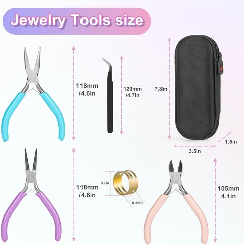 Jewelry tool kit is suitable for DIY jewelry making, jewelry repair, necklace making kit, bracelet making supplies. Contains needle nose pliers, round nose pliers, wire cutters in Saudi Arabia