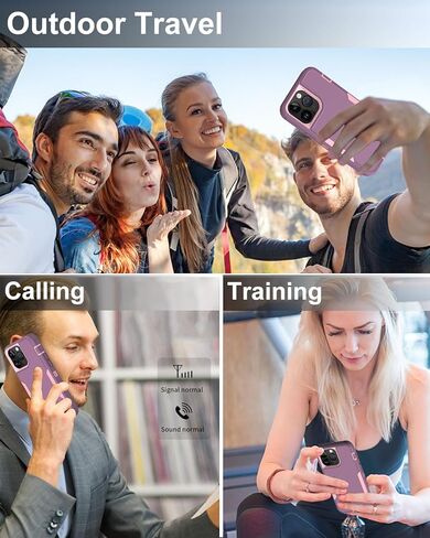 حافظة هاتف Dahkoiz لهاتف iPhone 15 Pro Max، وواقي شاشة زجاجي، غطاء منفذ مقاوم للغبار، حماية مطاطية مقاومة للانزلاق لكامل الجسم، أسود/أسود in Kuwait
