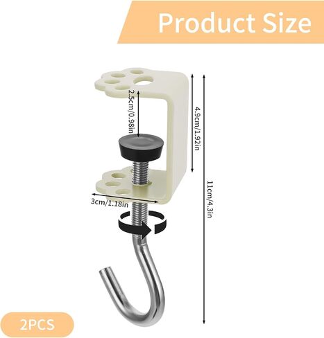 2Pcs Desk Mount Bag Holder Hook, Clamp-On Backpack Hanger, Purse Hooks for Tables, Portable Desk Mount Headphones Holder, Duty Handbag Hanger, Organize Desktop Storage Items (Cat Claw Type, Yellow) in Saudi Arabia
