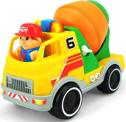 Kiddieland: Light & Sound: Cement Mixer - Motorized Construction Toy Vehicle, Auto Stops, Driver Figure, Engine Rev & Horn, Kids & Toddlers Age 1 yr+ in Kuwait