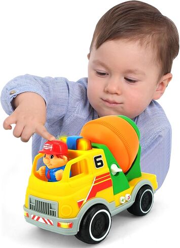 Kiddieland: Light & Sound: Cement Mixer - Motorized Construction Toy Vehicle, Auto Stops, Driver Figure, Engine Rev & Horn, Kids & Toddlers Age 1 yr+ in Kuwait