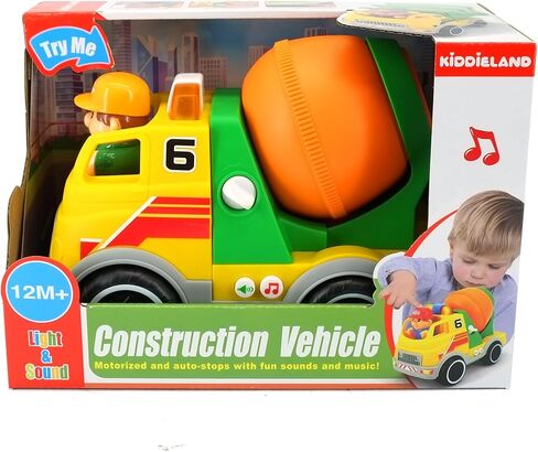 Kiddieland: Light & Sound: Cement Mixer - Motorized Construction Toy Vehicle, Auto Stops, Driver Figure, Engine Rev & Horn, Kids & Toddlers Age 1 yr+ in Kuwait