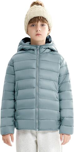 maoo garden Girls Boys Winter Puffer Jacket Big Kids Faux-Down Lightweight Packable Water-Resistant Coat in Saudi Arabia