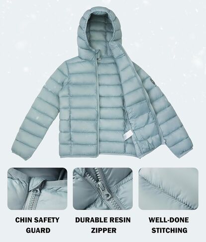 maoo garden Girls Boys Winter Puffer Jacket Big Kids Faux-Down Lightweight Packable Water-Resistant Coat in Saudi Arabia