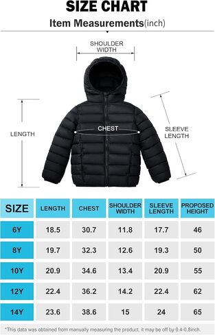 maoo garden Girls Boys Winter Puffer Jacket Big Kids Faux-Down Lightweight Packable Water-Resistant Coat in Saudi Arabia