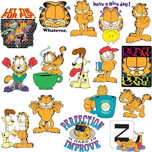 Garfield 50ct Vinyl Large Deluxe Stickers Variety Pack - Laptop, Water Bottle, Scrapbooking, Tablet, Skateboard, Indoor/Outdoor - Set of 50 in Saudi Arabia