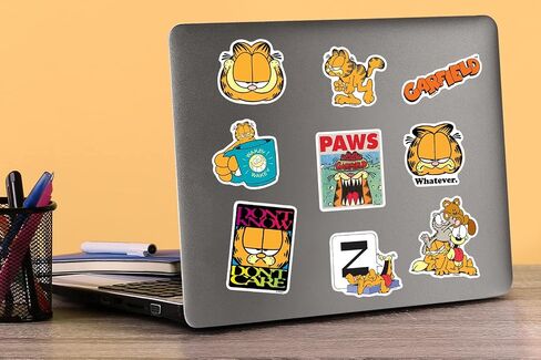 Garfield 50ct Vinyl Large Deluxe Stickers Variety Pack - Laptop, Water Bottle, Scrapbooking, Tablet, Skateboard, Indoor/Outdoor - Set of 50 in Saudi Arabia