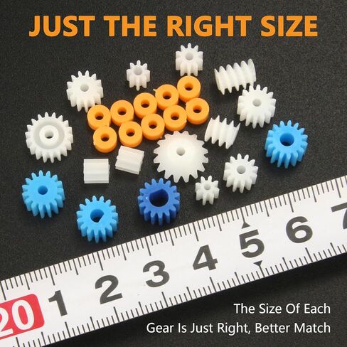 EKIND 26Pcs Plastic Spindle Worm Gear Set Assorted Plastic Shaft for Aircraft Car Model DIY Kit 2MM/2.3MM/3MM/3.17MM/4MM in Saudi Arabia