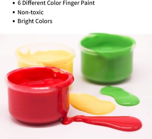 Finger Paint Set for Kids - Non-Toxic, Washable, and Safe Finger Paints for Toddlers - Perfect for Creative Play, Arts & Crafts, and Learning Activities (6, 6) in Saudi Arabia