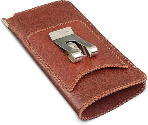 Orsus Soft Glasses Case with Belt Clip & Card Pocket, PU Leather Eyeglass Sunglasses Case Pouch Felt Lining in Kuwait