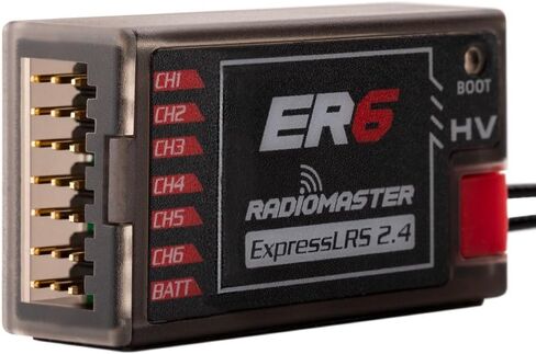 Radiomaster ER6 2.4G 6CH 100mw CRSF دعم الجهد القياس عن بعد واي فاي تحديث PWM استقبال للطائرات ذات الأجنحة الثابتة in Kuwait