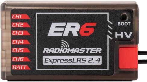 Radiomaster ER6 2.4G 6CH 100mw CRSF دعم الجهد القياس عن بعد واي فاي تحديث PWM استقبال للطائرات ذات الأجنحة الثابتة in Kuwait