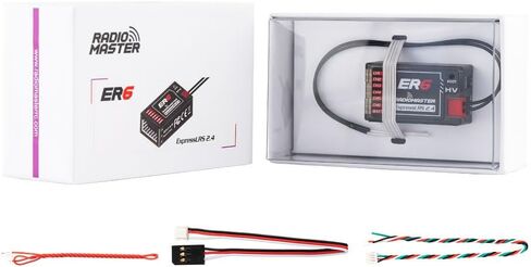 Radiomaster ER6 2.4G 6CH 100mw CRSF دعم الجهد القياس عن بعد واي فاي تحديث PWM استقبال للطائرات ذات الأجنحة الثابتة in Kuwait