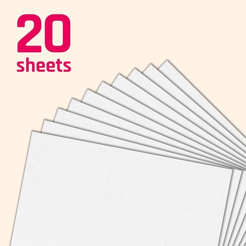 20 Sheets, 130 lb (350 gsm) - Thick Heavy White Cardstock, Heavyweight Cardboard Paper - 8.5 x 11 inches in Saudi Arabia