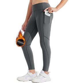 Willit Girls Fleece Lined Leggings Pants with Pockets Water Resistant Thermal Tights