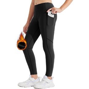 Willit Girls Fleece Lined Leggings Pants with Pockets Water Resistant Thermal Tights