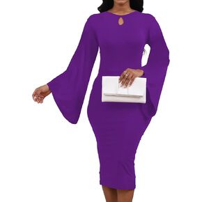 SeNight Women's Dress Bodycon Church Dress Elegant Work Pencil Dress
