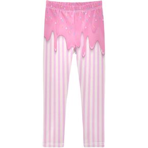 Dripping Strawberry Girls Leggings Kids Yoga Pants Dance Active Tights 4T-10T