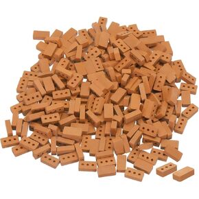 MECCANIXITY Miniature Bricks Clay Mini Wall Brick Model Brick Building Set for Model Building Dolls Pet Houses Garden Red Pack of 300 Scale 1/16 15x8x4.5mm/0.59x0.31x0.18"