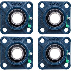 Jeremywell UCF202-10 Pillow Block Bearing (2 Pack), 5/8 inch Bore, Square, 4-Bolt Flange Mounted, Solid Base, Self-Alignment
