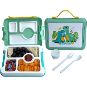 Kids Lunch Box with 4 Compartments I Unicorn Design I Leak-Proof Bento Box - Ideal Portion Sizes for Ages 3 to 7 I Durable, Dishwasher Safe, BPA-Free & Made with Food-Safe Materials (Pink)