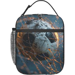 Insulated Lunch Box for Boys Kids Girls Soccer Lunch Bag for Work,Picnic,School,Travel,Hiking, Beach or Fishing Polyester Soccer Football Field Lunch Box