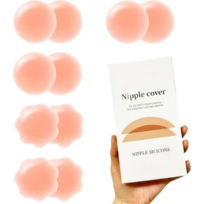 Cakes Body Nipple Covers No Show Sticky Bra Silicone Breast Cover for Women Adhesive Petals Pasties Reusable with Box