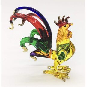 WitnyStore Tiny ⅞ Inch White Standing Baby Chick Figurine - Miniature Hand Blown Painted Glass Chicken Rooster Hen Chicks Fowl Birds Crystal Animals Decorative Collectible Figurines Home Décor Gifts