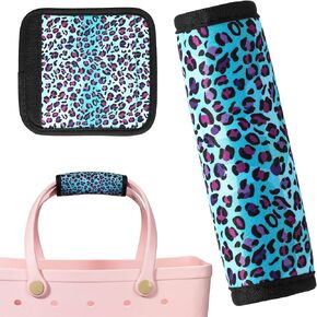 Handle Wrap for Bogg Bag/Simply Southern Tote, Beach Bag Handle Wrap Strap Wrap for Bogg Bag Accessories Handle Protector Prevents Shoulder Straps from Slipping off (Green Leopard Style)