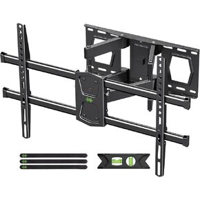 USX MOUNT Full Motion Wall Mount for 42"-82" TVs, Swivel and Tilt Bracket with Articulating 6 Arms, Max VESA 600x400mm, 120 lbs, 16" Wood Studs with Drilling Template