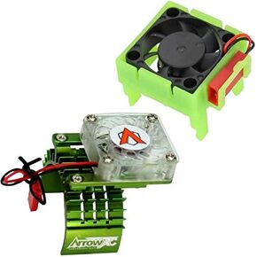 Powerhobby Cooling Fan for Traxxas Velineon VXl-3 ESC + 540 Heatsink Motor Fan Combo Green FITS : Traxxas Slash, Stampede 2WD, RUSTLER & Bandit