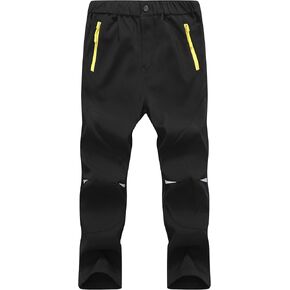 Girls Winter Outdoor Skiing Pants Kids Warm Fleece Lined Softshell Trousers Waterproof Hiking Pants