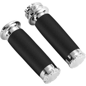 Motorcycle Handlebar Grips 1" Black Street Glide Flhx Handgrip for Harley Davidson Touring Glides Electronic Throttle Grips 2008-2023 CNC Edge Cut