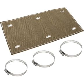 Titanium Pipe Shield 6" x 12", Exhaust Heat Shield for Motorcycle, Components, Hoses, Lines, and Electrical Wiring, Two-layer Exhaust Wrap Pipe Heat Shield Protection up to 1350°F