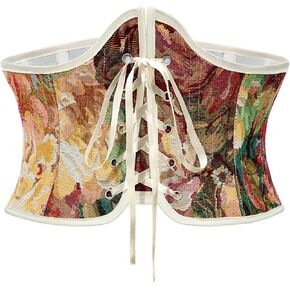 Century Star Floral Renaissance Corset Belt Underbust Top Ren Faire Accessories Medieval Victorian Waist Bodice Lace up