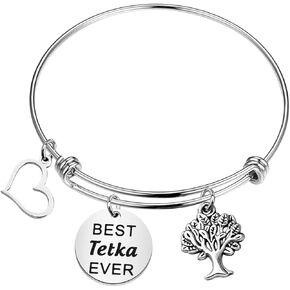 CENWA Tetka Gifts Best Tetka Ever Bracelet Gift for Tetka Mothers Day Gift Tetka Present Russian Auntie Gift