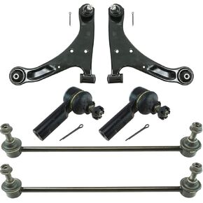 TRQ Front Steering & Suspension Kit Control Arm with Ball Joint Sway Bar Stabilizer Link Tie Rod Compatible with 2006-2013 Suzuki Grand Vitara