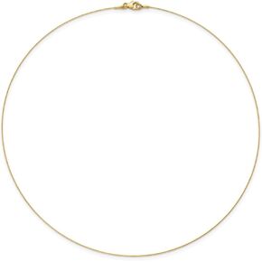 IceCarats 14K Solid Yellow Gold 0.5mm Single Neck Collar Neckwire Chain Cuff Choker Necklace