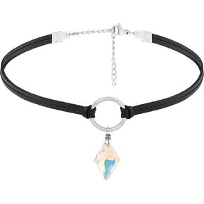 Sacina Crystal Choker, Black Choker, Black Choker necklace for women, Boho choker, Gothic Necklace, Goth Choker, Christmas Jewelry Gift
