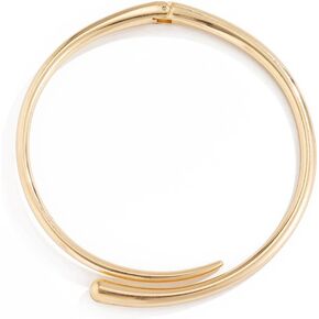 Mrotrida Women's Thick Chunky Metal Spring Open Necklace Creative Punk Geometric Smooth Metal Water Drop Choker Necklace