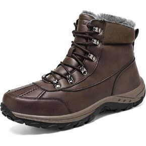 GoodValue Men's Snow Boots Waterproof Insulated Warm Fur Lined Winter Duck Boot Non-slip Outdoor Ankle Mid-top Cold Weather Shoes Work Hiking Trekking