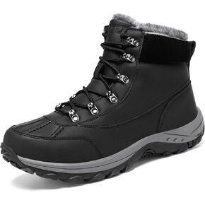 GoodValue Men's Snow Boots Waterproof Insulated Warm Fur Lined Winter Duck Boot Non-slip Outdoor Ankle Mid-top Cold Weather Shoes Work Hiking Trekking