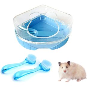 kathson Hamster الحمام الاستحمام الرمال الصغيرة أصدقاء مزرعة هيلا الغبار حمام قعادة الفضلات رمل جاف حمام حاوية بلاستيكية رملية مع مجرفة لغينيا الخنازير الفئران