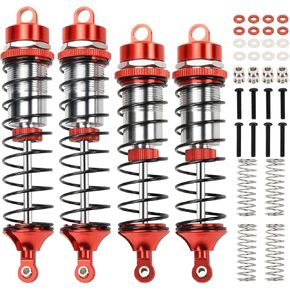 RCAWD Heavy-Duty Full Metal Front and Rear Shock Absorbers for ARRMA 1/10 GORGON 4X2(Red)
